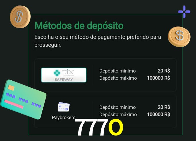 O cassino 777O oferece uma grande variedade de métodos de pagamento
